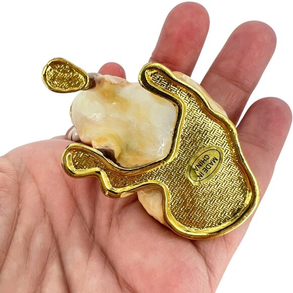 Red Fox Jeweled Enamel Trinket Box Rhinestones Gold Accents - Picture 8 of 11